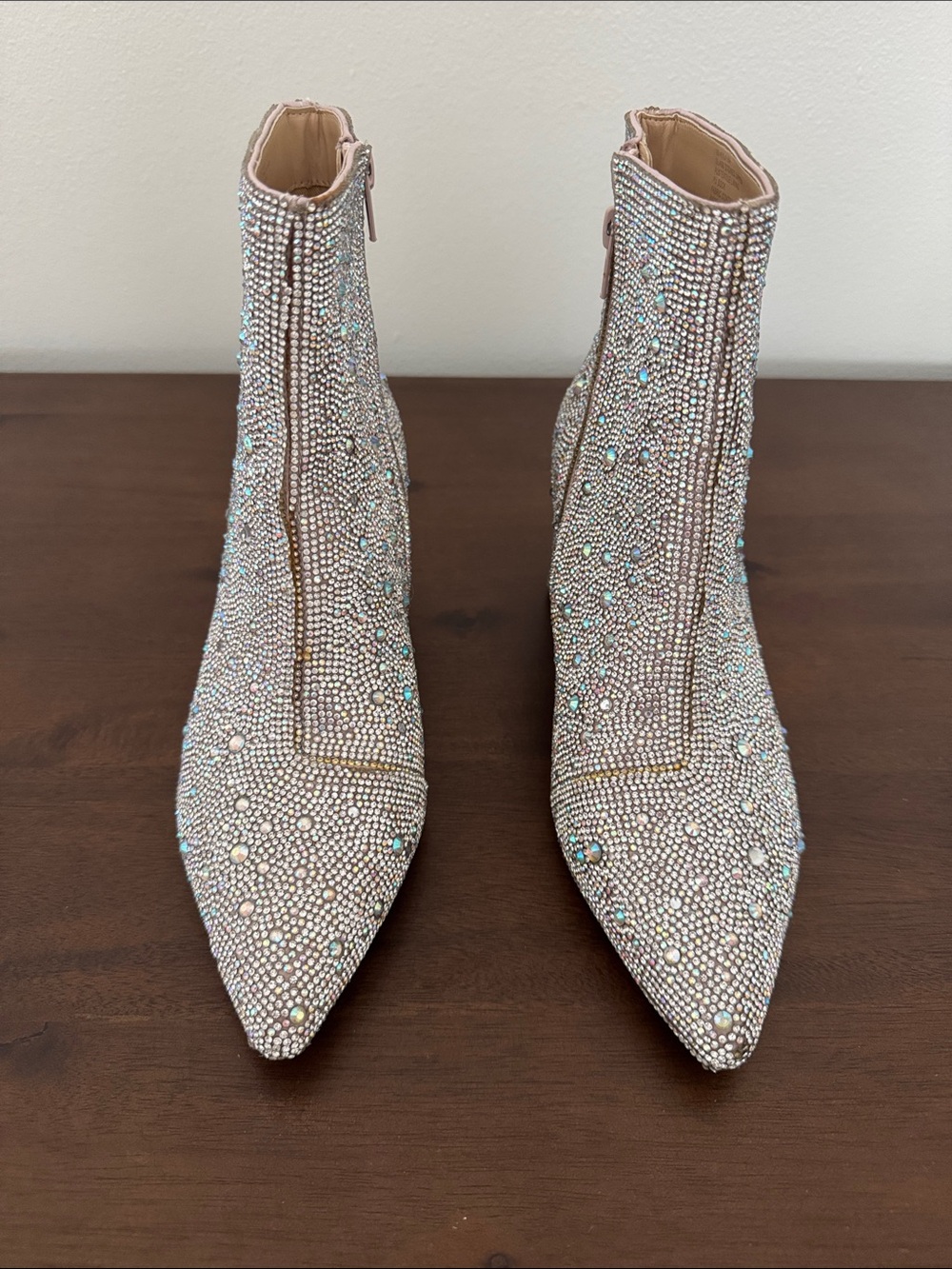 NWOT Betsey Johnson Embellished Pointed Toe Ankle Boots